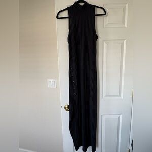 Black Maxi dress with button side slit